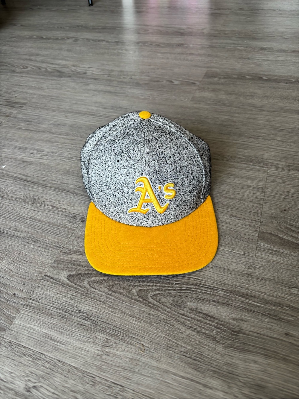 Oakland A's Grey Speckle Cap with Yellow Brim
